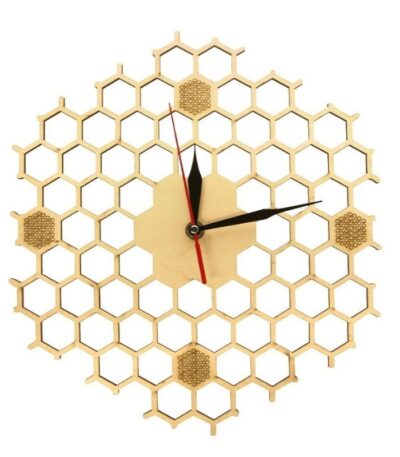 Horloge bois nid d'abeille