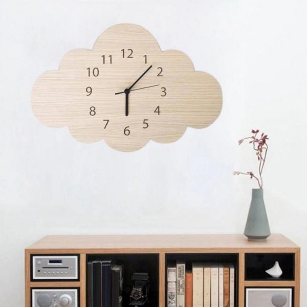 Horloge bois nuage décoration