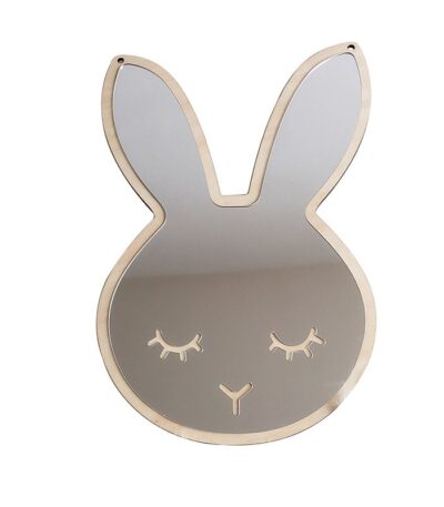 miroir bois lapin