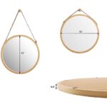 miroir bois rond naturel - décoration bois