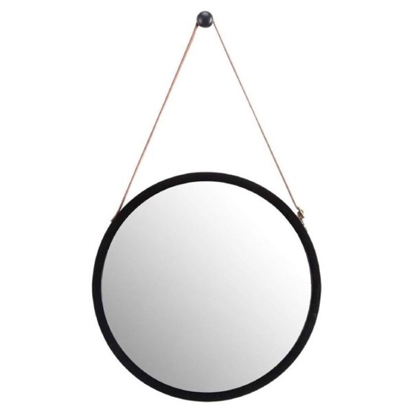 miroir bois rond noir- décoration bois