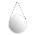 miroir bois rond blanc - décoration bois