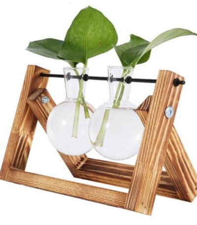 Vase en bois cadre suspendu-double